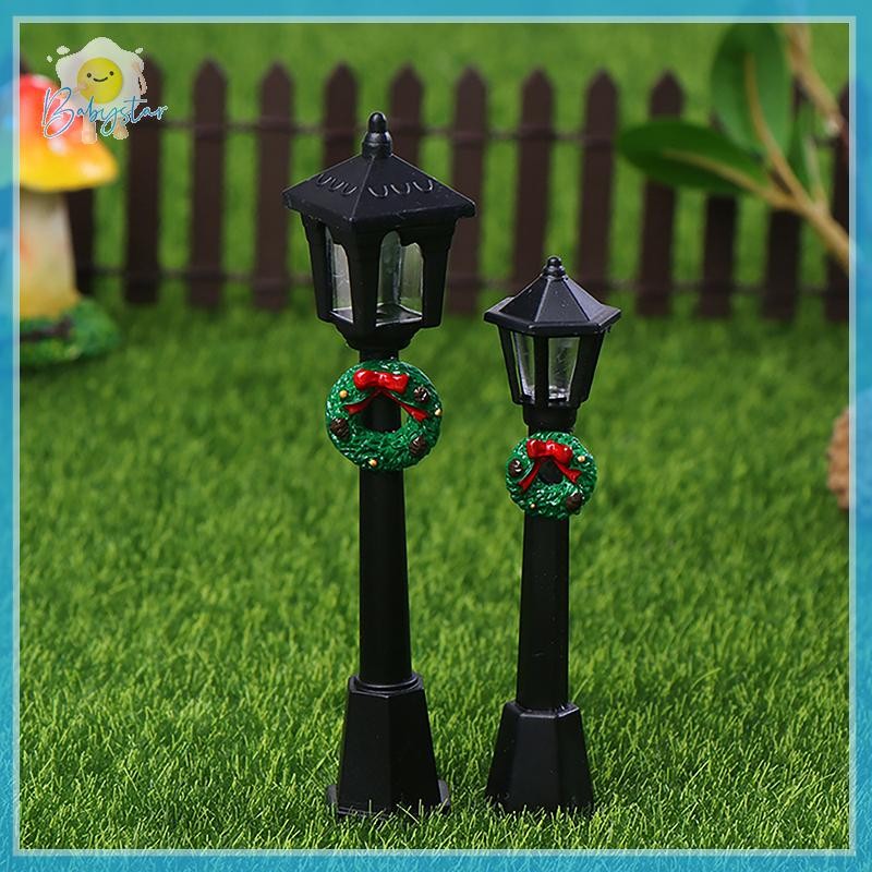 [InthehotT] 1/12 Dollhouse Mini Street Light Models Dollhouse Christmas Street Lamp Ornament Dolls House Micro Fairy Garden Decor [ใหม่]