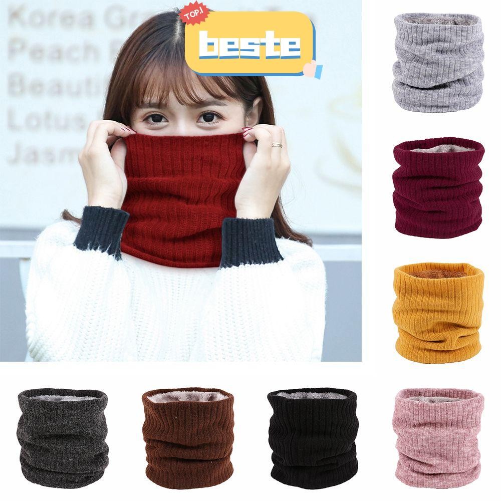 Beste ผ้าพันคอบุขนแกะอุปกรณ์เสริมกลางแจ้ง Soft Double-Layer ถักหนากันลมฤดูหนาวคอ Gaiter