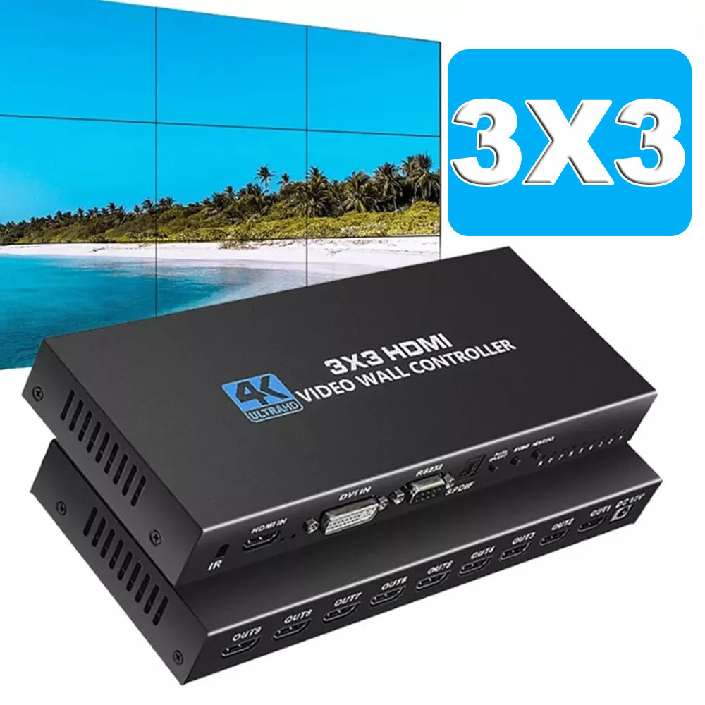 4k HDMI Video Wall Controller 3X3/2X3/2X2 Video Wall Processor HDMI Multi Video Screen Processor Spl