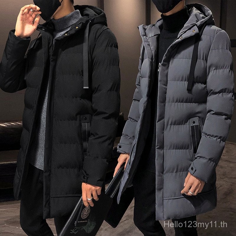 ผู้ชายลงแจ็คเก็ตผ้าฝ้ายฤดูหนาวที่อบอุ่นคลุมด้วยผ้าเบาะแจ็คเก็ตเสื้อกลางความยาวกว่าเข่าหนาขนาดบวกแจ็คเก็ต Lifu