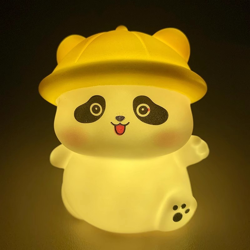หมวกน่ารัก Panda Nightlight การ์ตูนห้องนอน Sleeping โคมไฟ รูปที่ 2