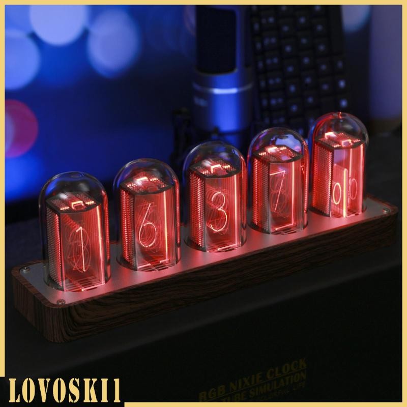 [Lovoski1] นาฬิกาหลอด Nixie ปรับ RGB จอแสดงผล LED มัลติฟังก์ชั่นนาฬิกา Nixie Tube