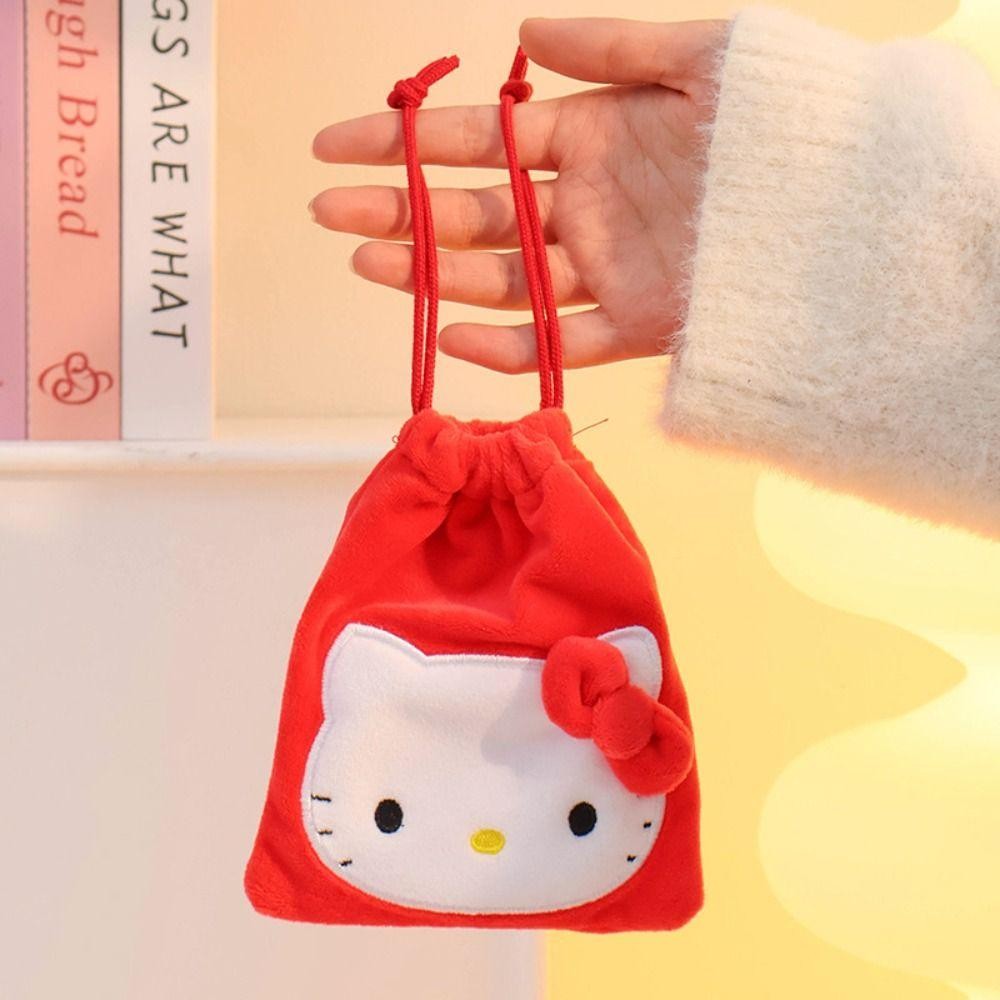 Seventhalf กระเป๋าหูรูด My Melody, สไตล์ญี่ปุ่น Kawaii Hangyodon กระเป๋าเก็บ, น่ารัก Cogimyun Kitty Cat Marumofubiyori Kuromi Drawstring Bag Camping