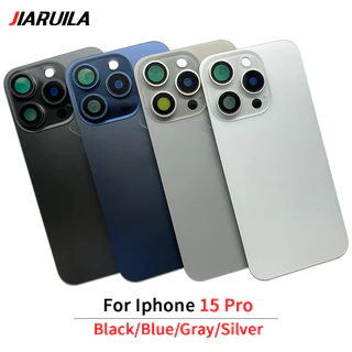 สําหรับโทรศัพท์ 15 ฝาครอบแบตเตอรี่พร้อม NFC กระจกด้านหลังสําหรับโทรศัพท์ 15 Pro Max ด้านหลังประตูแชสซีกรอบ Bezel แผ่นโลหะ