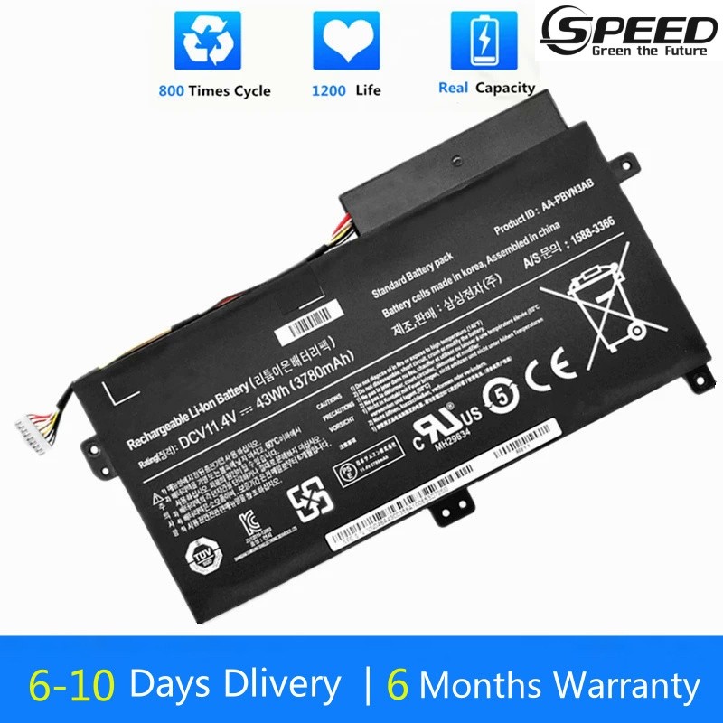 ✿ใหม่ AA-PBVN3AB แบตเตอรี่แล็ปท็อปสำหรับ Samsung NP370R4E np370r5e np370r5v np450r4e np450r4v np450r