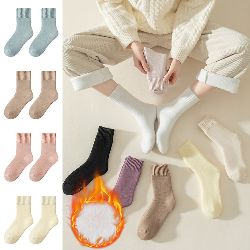 Super Soft Wool ถุงเท้าแคชเมียร์สําหรับผู้หญิงฤดูหนาว Warm Cozy Hairy Mink Hosiery หนา Plush Warm Sleep Home Fluffy ถุงเท้า