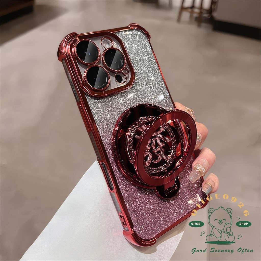 ปีใหม่สีแดง Rich Bracket เคสโทรศัพท์แม่เหล็ก iphone16 Pro Max 15 14 13 12 11 เคสสําหรับ iPhone เคสซิลิโคนนิ่ม TPU กันกระแทก