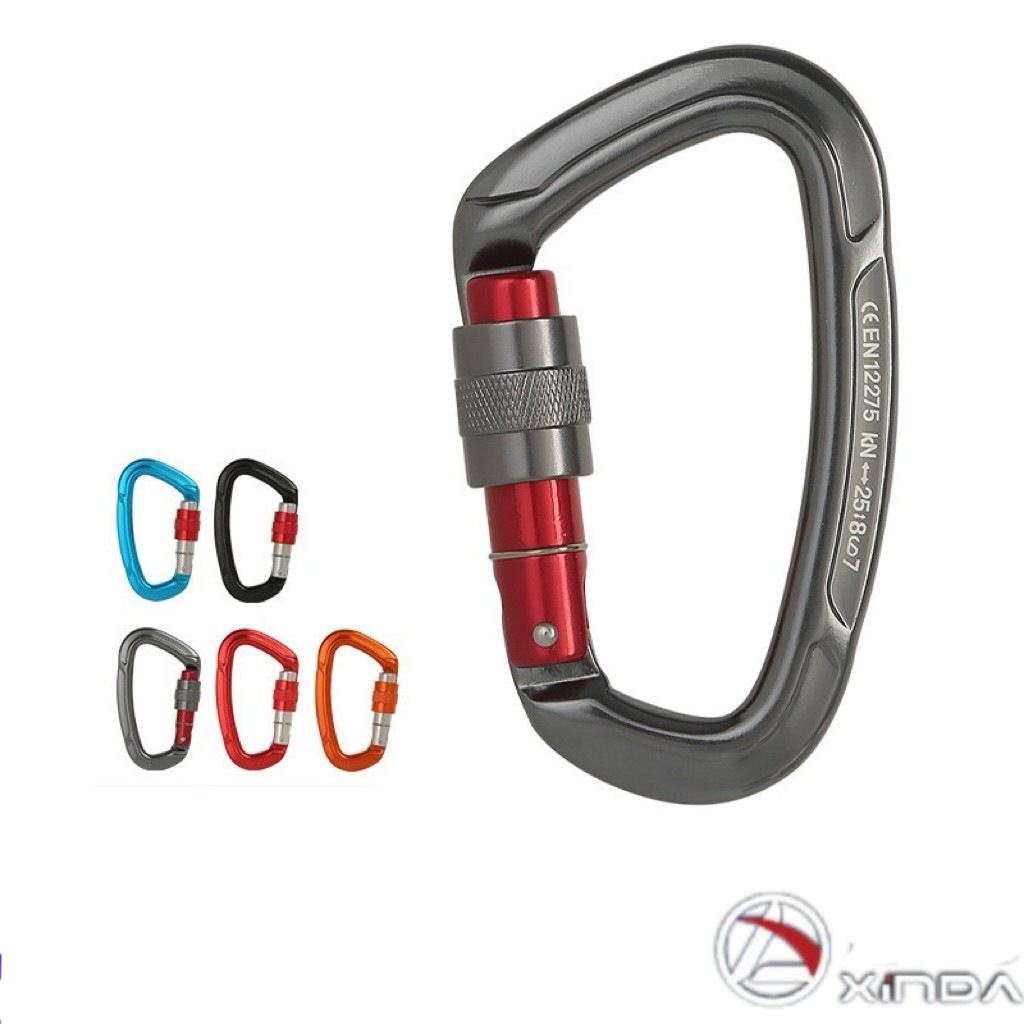 XINDA B8120BN อลูมิเนียม D แหวน Carabiner ตะขอปีนเขาสําหรับงานหนักสําหรับงานปีนเขากลางแจ้ง