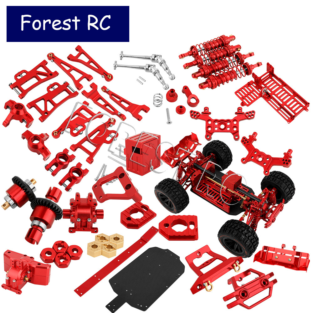1/14 MJX 14209 14210 โลหะและทองเหลืองอะไหล่ RC รถโลหะอะไหล่อัพเกรดด้านหน้าด้านหลังกันชนแบตเตอรี่ถาด Swing A Arm พวงมาลัย Knuckle C Hubs Shock Diff เกียร์เกียร์