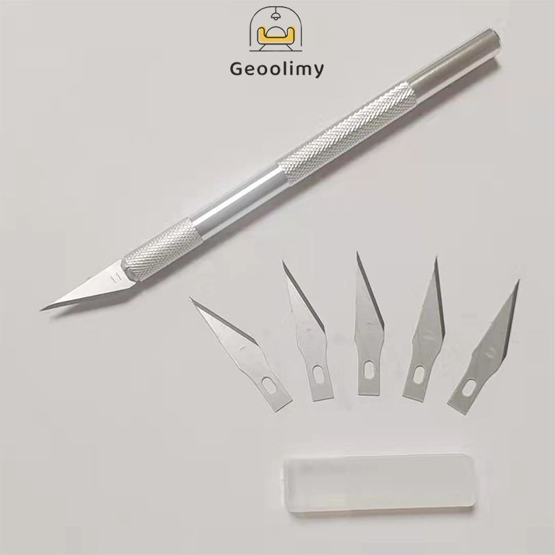 มีดแกะสลัก มีดแกะสลักผักและผลไม้ Art knife มีดสำหรับงานโมเดล ด้ามจับอลูมิเนียม มีดปากกา ✨Geoo