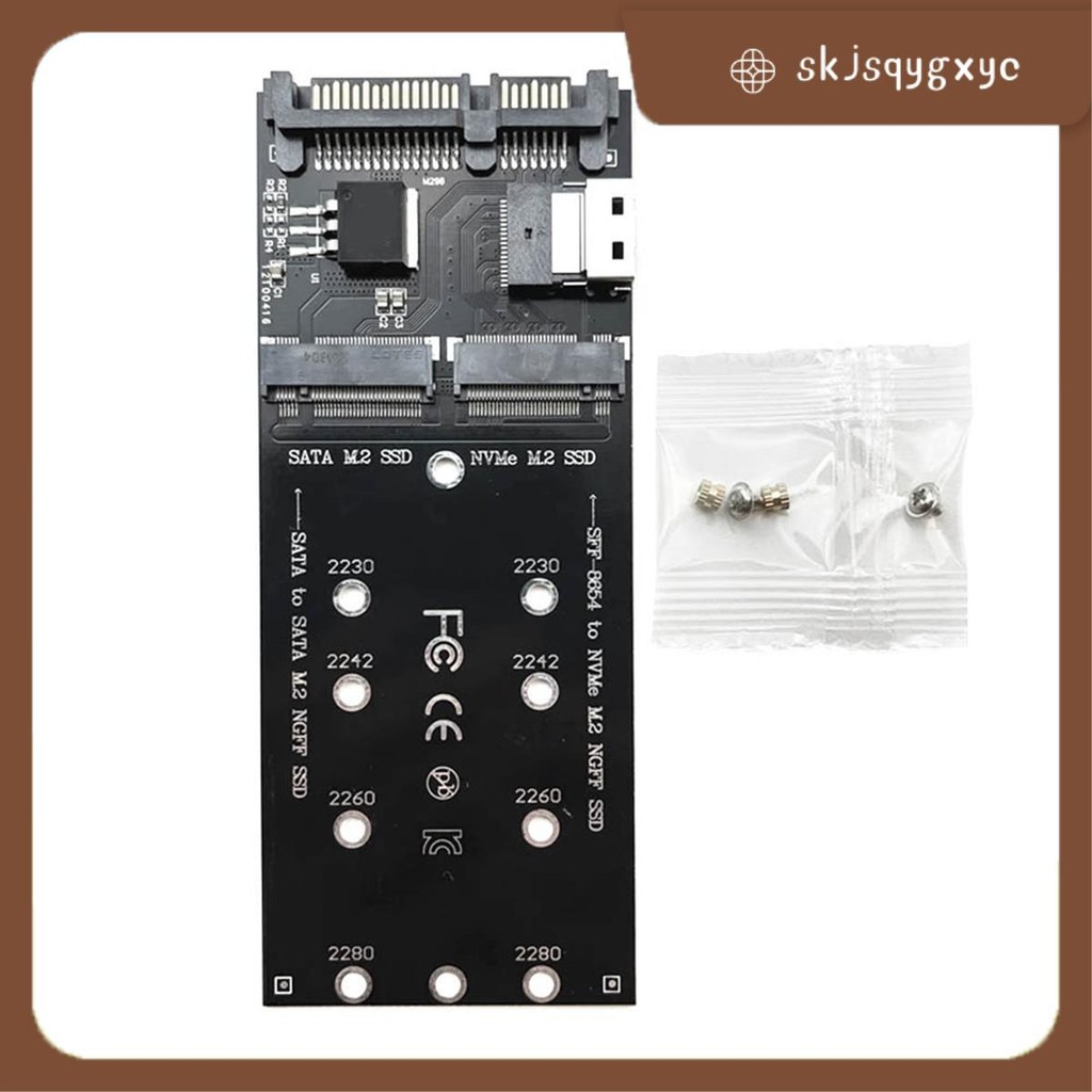 อะแดปเตอร์ SSD M.2 SATA Ngff SSD เป็น SATA + M2 NVME SSD ถึง SATA + M2 NVME SSD ถึง SFF-8654 Convert
