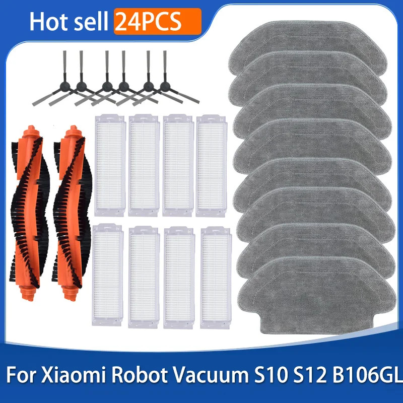 Xiaomi หุ่นยนต์สูญญากาศ S10 S12 T12 B106GL/ Mop 2S / 3C B106CN อะไหล่อุปกรณ์เสริมหลักแปรงด้านข้างกรอง Mop