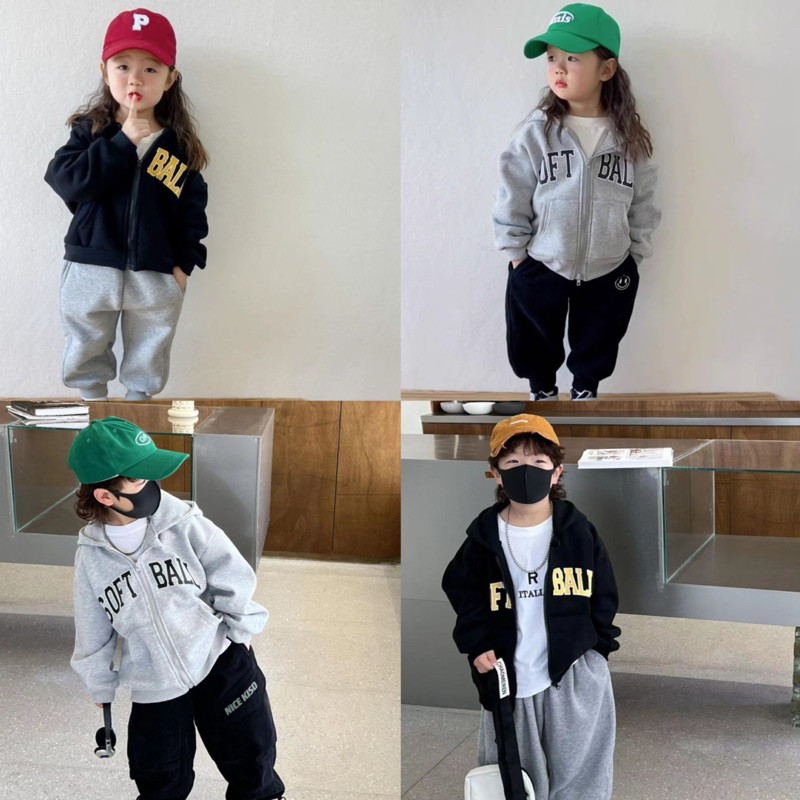 ส่งจากไทย B2 เสื้อแขนยาวเด็ก 3-14 ปี ลาย SOFT BALL สไตล์เกาหลี เนื้อผ้าหนา ใส่หน้าหนาว SL5