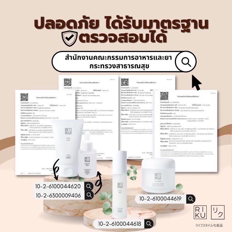 RIKU Organic Skincare ริคุแบรนด์ สกินแคร์บำรุงผิวหน้า รักษาสิว ลดรอยสิว ริ้วรอย หน้ากระจ่างใส ผิวขาว