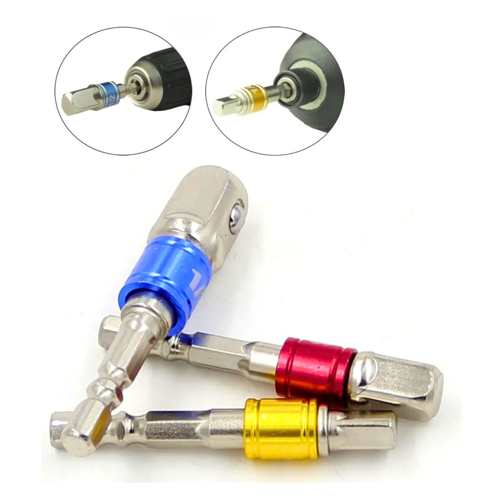 ข้อต่อบล็อก ข้อต่อสว่านขันบล็อก  อะแดปเตอร์ ซ็อกเก็ตอะแดปเตอร์ 1/4นิ้ว 3/8นิ้ว 1/2นิ้ว 3ตัว/ชุด - รูปที่ 2