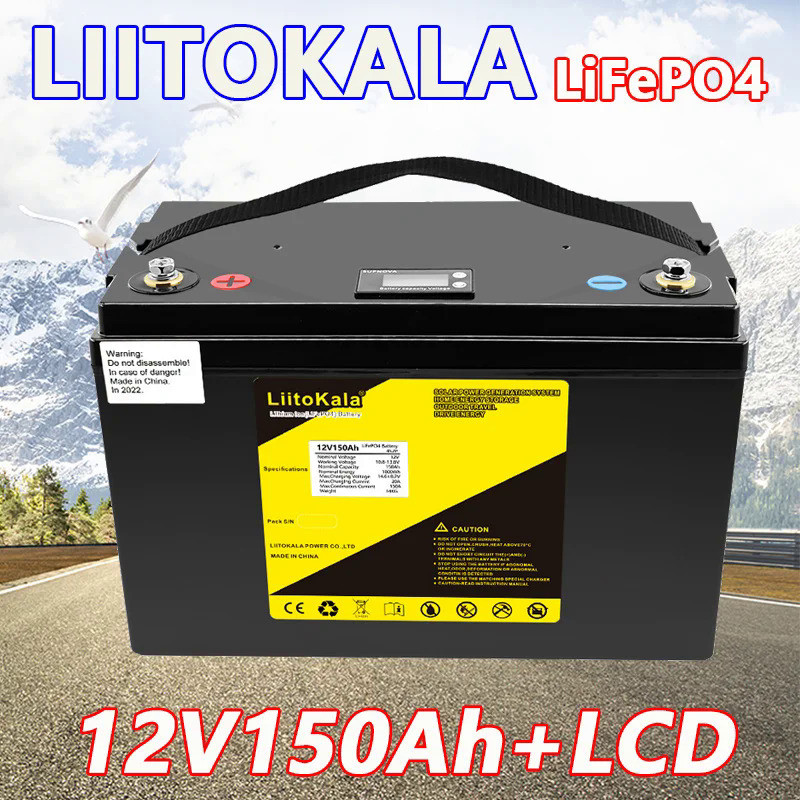 LiitoKala 12V90Ah/100Ah/120Ah/150Ah 12.8V LiFePO4 แบตเตอรี่สําหรับ RV Campers รถกอล์ฟ Off-Road Off-g