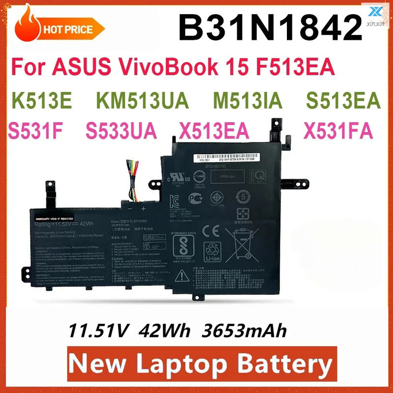 แบตเตอรี่แล็ปท็อป B31n1842สำหรับ Asus VivoBook f513ea f513ep f513ia k513e s513ea km513ua m513ia m513