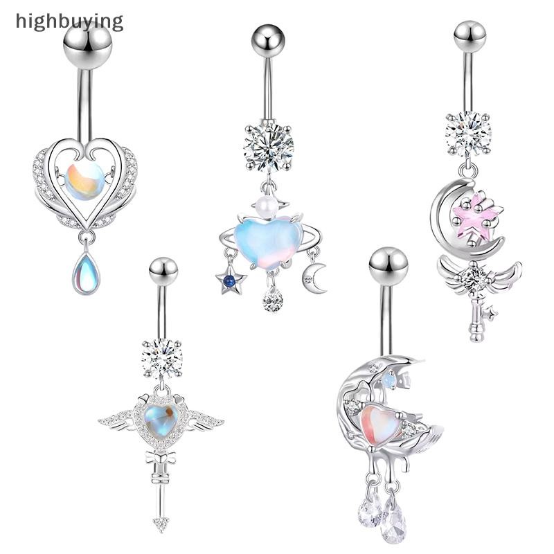 [ซื้อสูง] เงาท้องปุ่มแหวนสแตนเลสหัวใจสะดือเจาะ บาร์เบล สําหรับผู้หญิงแฟชั่นท้องแหวนเซ็กซี่ร่างกายเจาะเครื่องประดับหุ้นใ