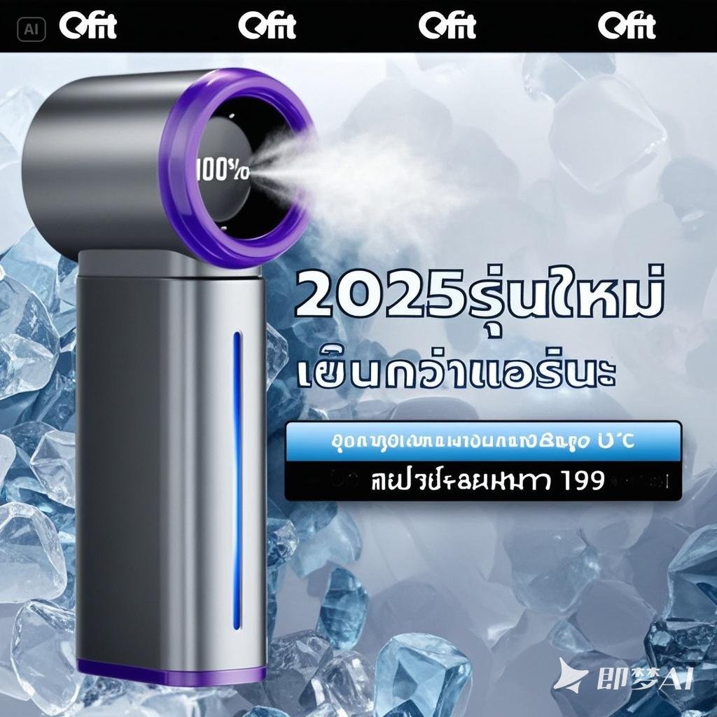 Qfit GF04 พัดลมพกพา199 พัดลมมือถือแบบสเปรย์ พัดลมมือถือ จอแสดงผล LED แบบดิจิตอล พร้อมถังเก็บน้ำ ระบายความร้อนอย่างรวดเร็ว