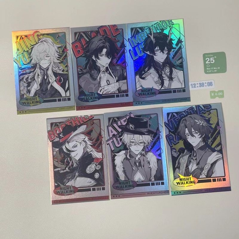 6 ชิ้น/เซ็ต Honkai: Star Rail Anime Laser Card Boothill Dr. Ratio Blade Jing Yuan Dan Heng lmbibitor Lunae Aventurine Kakavasha คอสเพลย์มุมโค้งมน LOMO การ์ดโปสการ์ดของขวัญ