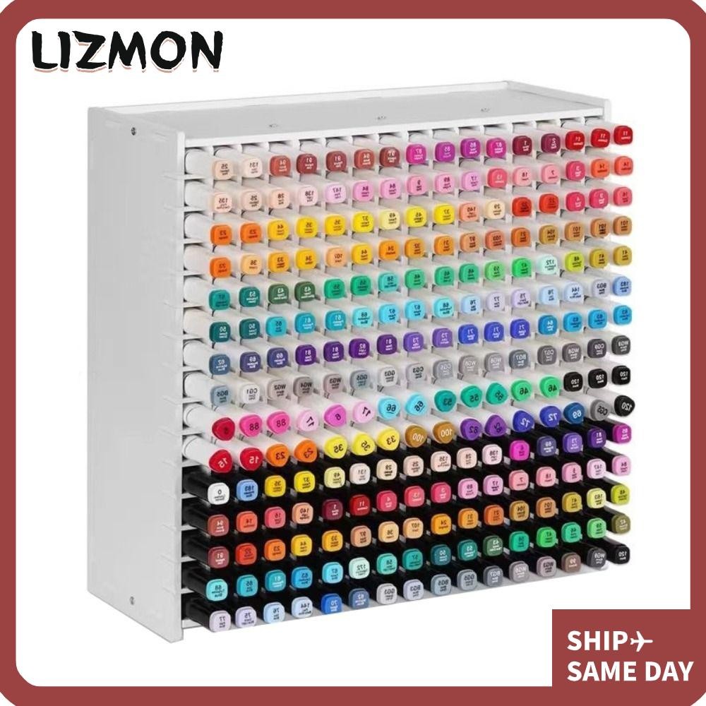 LIZMON ปากกามาร์กเกอร์, 72/120/180/240 กริด Multi Slots Art Marker Rack, PVC ความจุขนาดใหญ่แปรงชั้นเก็บ Marker ปากกา