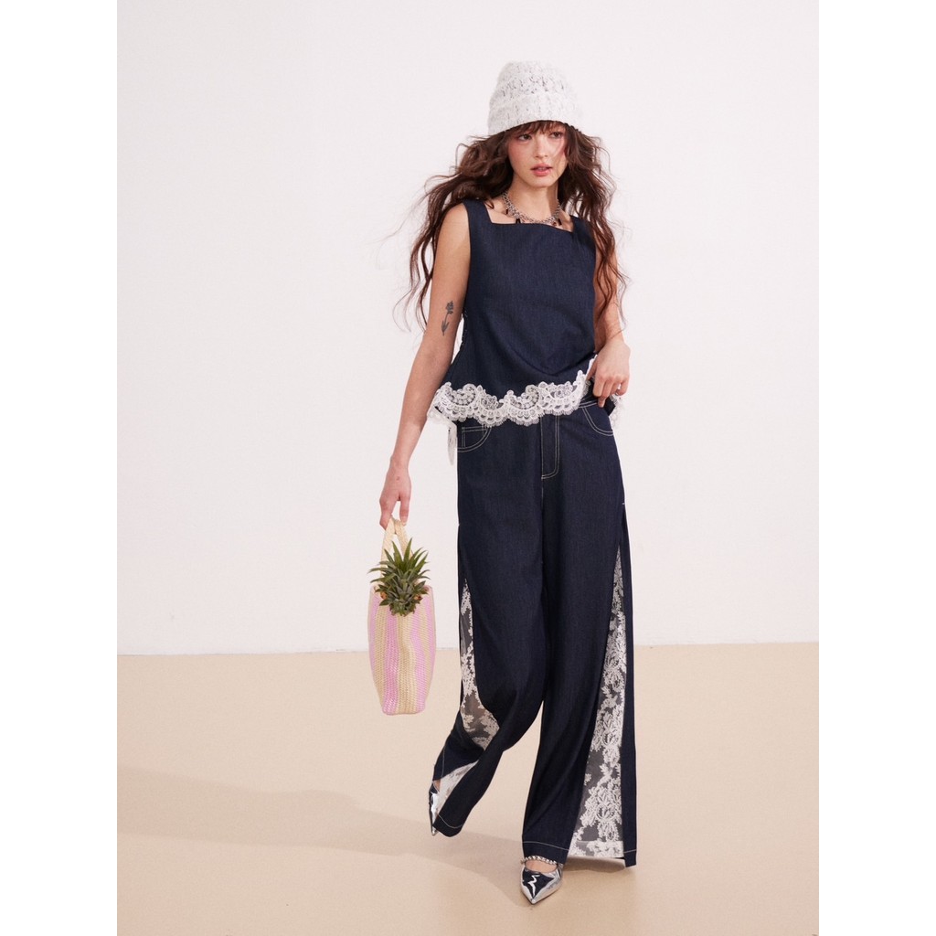 สินค้าลิขสิทธิ์แท้ IRIS BOUTIQUE IS73307-IP73307-2 Denim muse blouse-pants กางเกง ดูดี เนื้อผ้าดี ราคา ถูกที่สุด ดีลบีเคเค แกลเลอรีภาพที่ 2