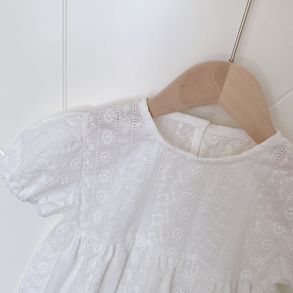 ฤดูร้อน เสื้อแขนสั้นสำหรับเด็กผู้หญิงที่มีการปักแขนพัฟ เสื้อตุ๊กตาเด็กผู้หญิงหวาน เสื้อยืดเด็ก - รูปที่ 2