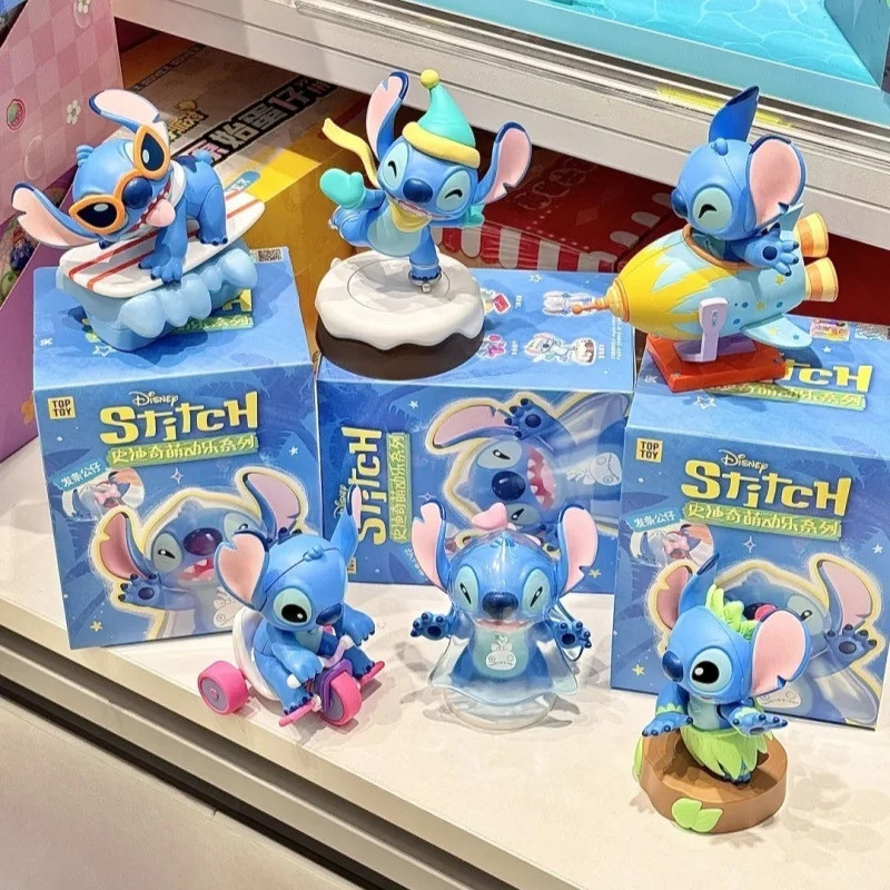 【ของแท้ 100%】TOPTOY Disney Stitch Mengdongle Series กล่องตาบอดน่ารัก Action Figure ของเล่นและตกแต่งของขวัญ