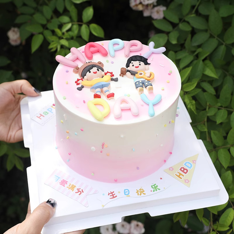 วันเด็กสากลการ์ตูนกาวนุ่มเด็กชายและเด็กหญิงตกแต่งเค้กอบเสียบชุดงานเลี้ยงวันเกิด - รูปที่ 7