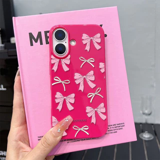 สำหรับ iPhone 17 16 15 14 13 12 Pro Max 11 เคส ไอโฟน สีดำมันTPUซอฟท์เคส กันกระแทกกล้องป้องกัน โบว์ดอกไม้ เข้ากันได้กับ