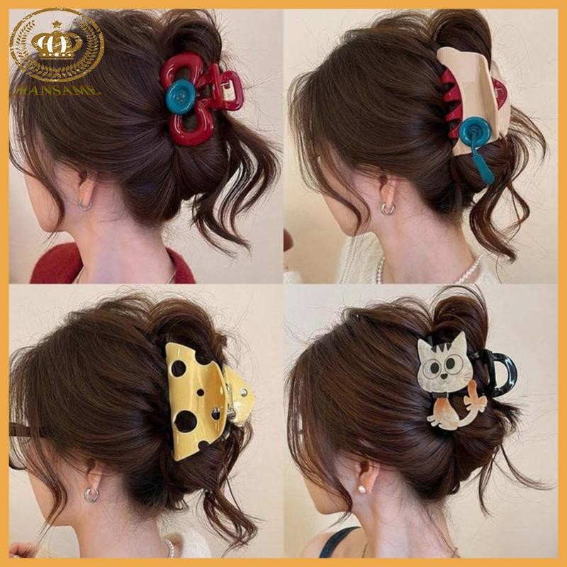 HAN กิ๊บติดผมอะคริลิคสําหรับผู้หญิง Barrettes ที่วางหางม้า Casual Prom Occasion