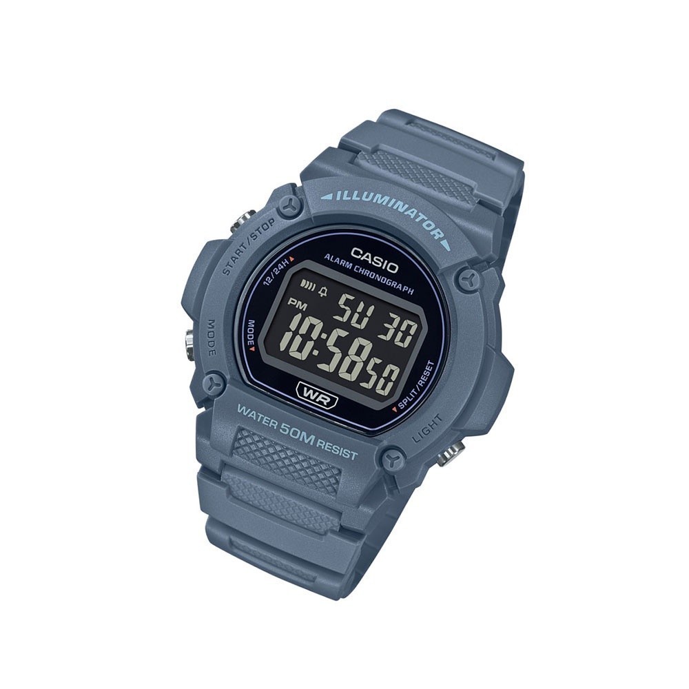 CASIO นาฬิกาข้อมือ CASIO รุ่น W-219HC-2BVDF วัสดุเรซิ่น สีฟ้า