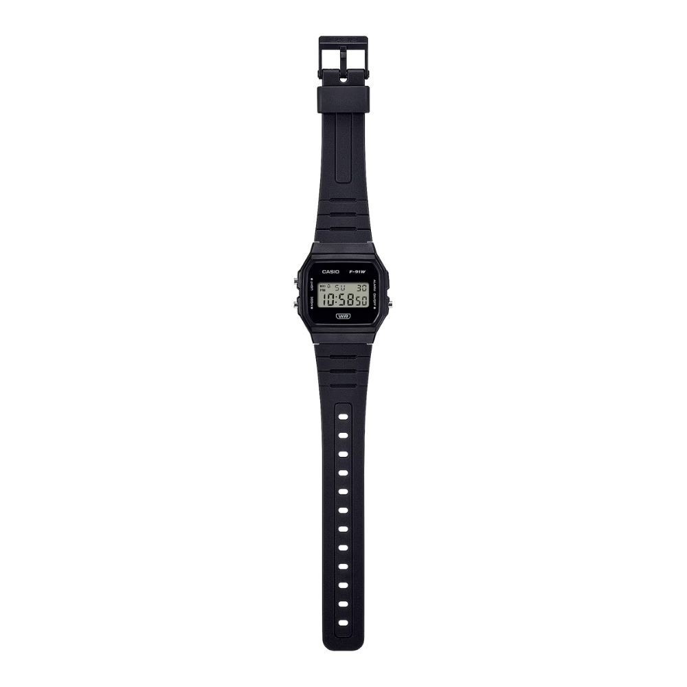 CASIO นาฬิกาข้อมือ CASIO รุ่น F-91WB-1ADF สายเรซิน สีดำ