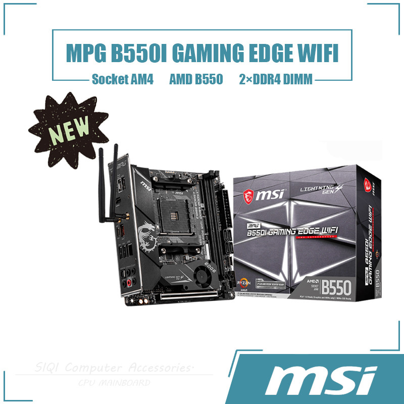 [ใหม่] MSI MPG B550I GAMING EDGE เมนบอร์ด WIFI 2DDR4 DIMM AMD B550 เมนบอร์ดเดสก์ท็อป