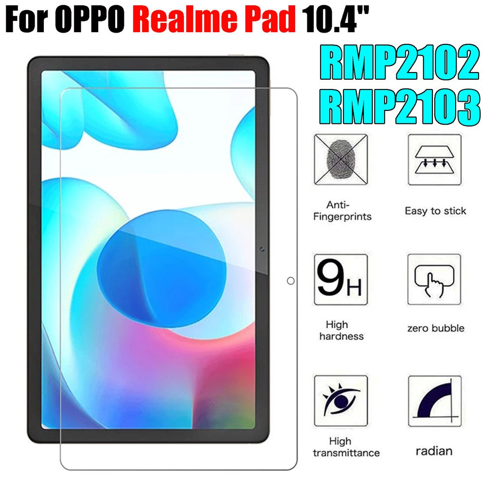 OPPO Realme Pad 10.4 นิ้ว 2021 RMP2102 9HกระจกนิรภัยAnti-Scratchป้องกันหน้าจอRMP2103 แก้วRealme RMP2