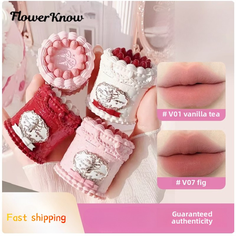 Flower Knows Strawberry Cupid Series Lip Cream Lip Mud Cake Whitening