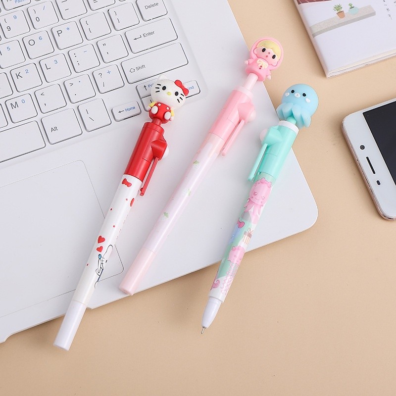 [ WHOLESALE ATK ] CUTE CHARACTER 3D DOLL PENS / KAWAII ROTATING CHARACTER PENS