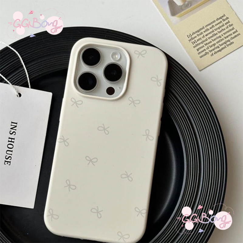 เคสไอโฟน สำหรับ IPhone 16 7Plus 12 11 13 15 14 Pro Max XR XS X 7Plus 8Plus Max ฝาครอบหนังปมโบว์เล็กน่ารักง่ายๆ - รูปที่ 6