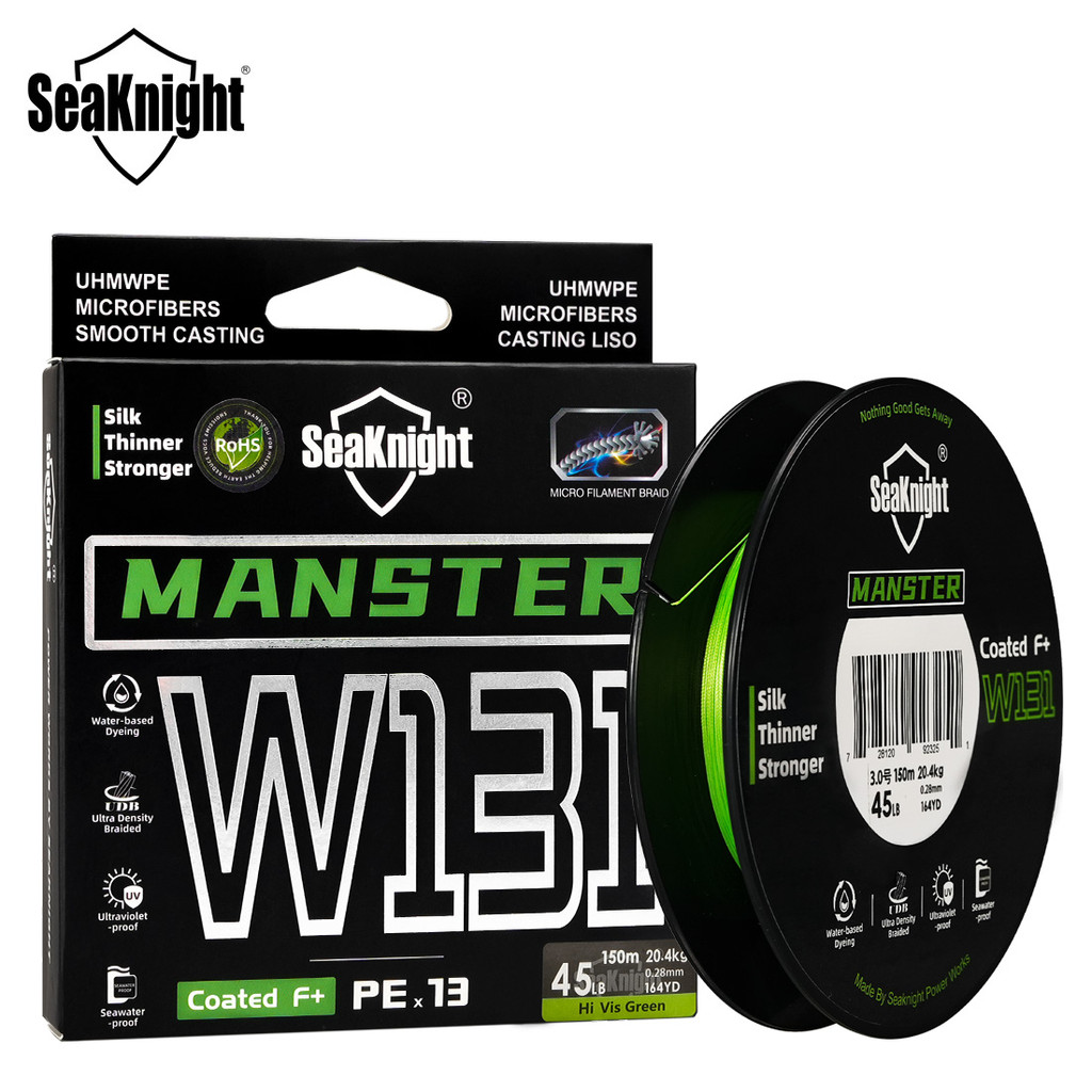 SeaKnight W131 Ultra-Smooth 13 Strands สายตกปลาถัก 150M เส้นผ่านศูนย์กลางบางที่สุด PE น้ําทะเล F+ เคลือบ Braid Line 15-45LB