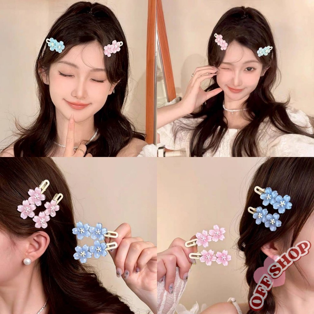 OFF SHOP 🥻ใหม่ 2025 กิ๊บลายดอกไม้ สีพาสเทล น่ารักราคาเบาๆ ' VO-24