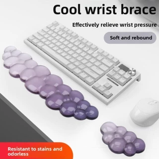 IRTJIFSSX คีย์บอร์ดส่วนที่เหลือข้อมือ, การสนับสนุนข้อมือซิลิโคนโปร่งใสไล่ระดับสี, บรรเทาอาการปวดแบบพกพา Ergonomic Non-Slip WRIST Pad Gamer