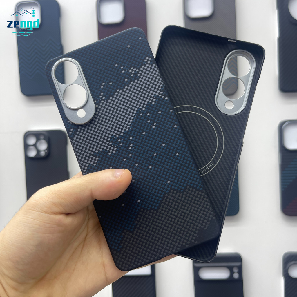 สําหรับ Samsung Galaxy S25 Edge Aramid Fiber Case - Precision-Machined Metal Ring & Magnetic Wireless Charging Compatible