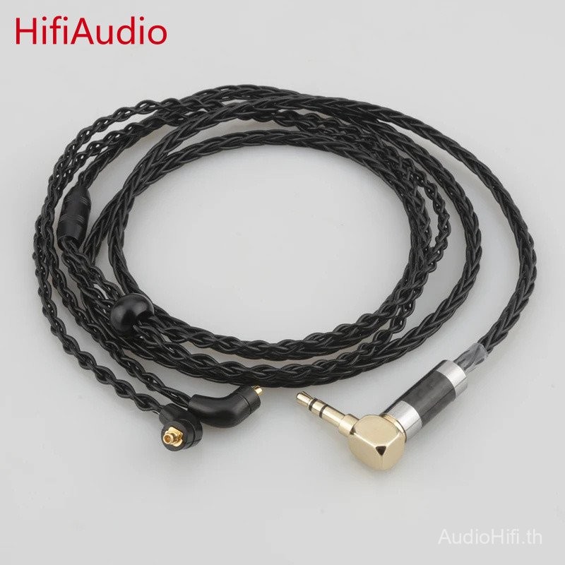 3.5มิลลิเมตรมุมขวาสเตอริโอเสียบ8 Core ชุบเงิน OCC หูฟังสายเคเบิ้ลสำหรับ etymotic ER4 XR SR ER4SR ER4