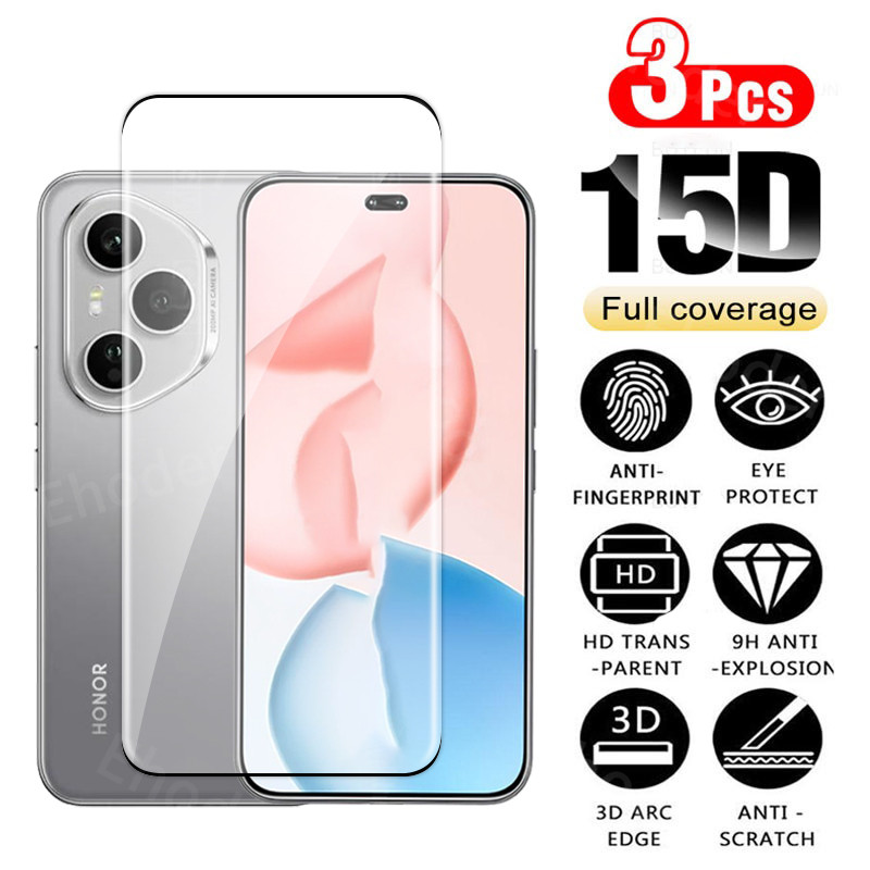 1-3pcs 3D โค้งขอบกระจกนิรภัยสําหรับ Honor 400 Pro 400Pro 4G 5G 2025 ป้องกันหน้าจอสําหรับ Honor400 Ho