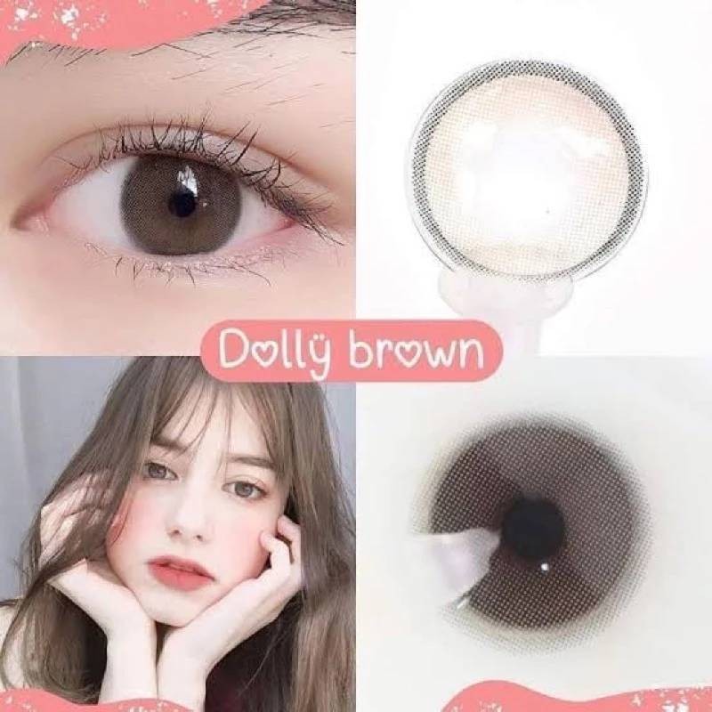 มีค่าสายตา Wink Mini Dolly Gray Brown บิ๊กอาย สุดปัง คอนแทคเลนส์ รายเดือน มีอย แถมตลับฟรี เลนส์นิ่ม สวยปังมาก