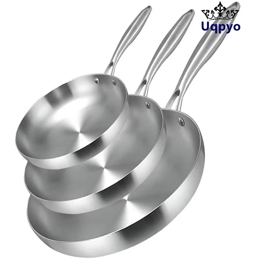 กระทะ UQPYO, กระทะ NonStick สแตนเลส 304, เครื่องมือทําอาหารแบบพับได้ขนาดเล็กเครื่องครัวไม่เคลือบแก๊ส