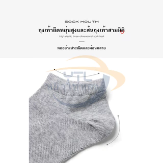 ถุงเท้าสำหรับทั้งชายและหญิง ถุงเท้าซ่อนข้อ สไตล์ญี่ปุ่น มีซิลิโคนกันหลุด ถุงเท้าข้อสั้น ผ้าฝ้ายนุ่ม ระบายอากาศดี
