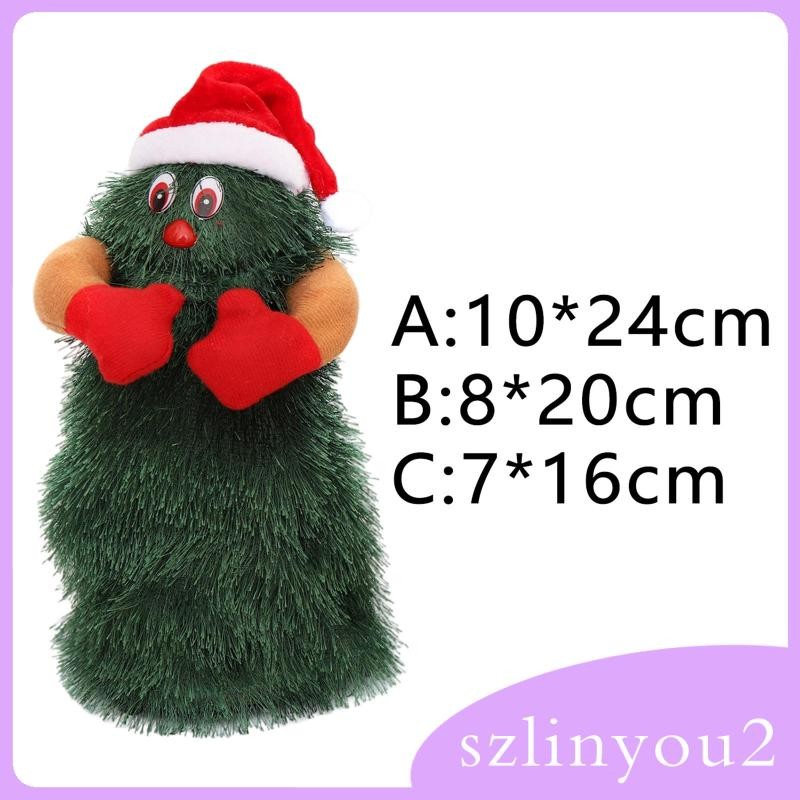 [szlinyou2] ของเล่นเต้นรํา ต้นคริสต์มาส ไฟฟ้า 3 AA (ไม่รวม) เครื่องประดับรูปร้องเพลงสําหรับเดสก์ท็อป Windowsill Friends