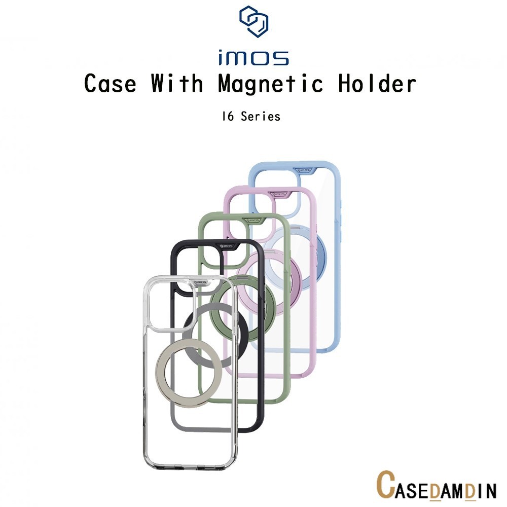 IMOS Case With Magnetic Holder เคสใสกันกระแทกพร้อมวงเแหวนขาตั้งเกรดพรีเมี่ยม เคสสำหรับ iPhone16/16Pl