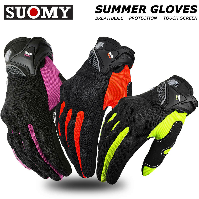 Summer Suomy Motorcycle Gloves Pink Purple Motorcyclist Gloves Men Cycling Gloves Breathable Touchsc
